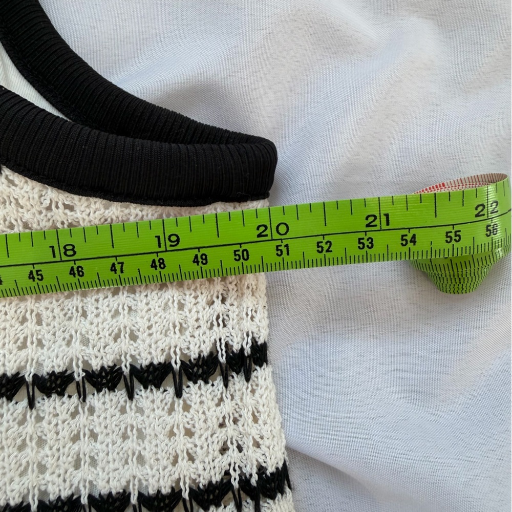 J Crew Textured Stripe Shift Dress Cream Black Knit Large - Picture 9 of 13